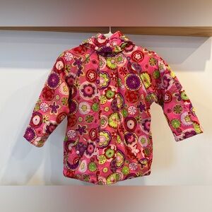 Hanna Andersson Girls Pink Floral Winter Jacket Size 5 Kids